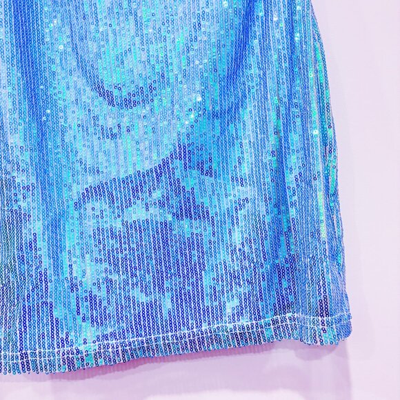 SUPERDOWN Blue One-Shoulder Sequin Mini Party Dress | Medium * - Picture 5 of 8